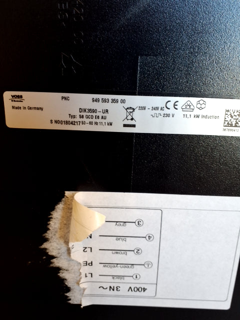 Stor kogeø/bordplade med 5-zoners induktionskogeplade